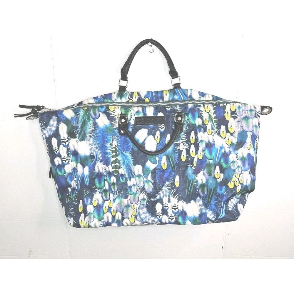 Cynthia Rowley Blue Peacock XLARGE Duffle Bag Zip Up Measures  27x15x9 Pre-owned